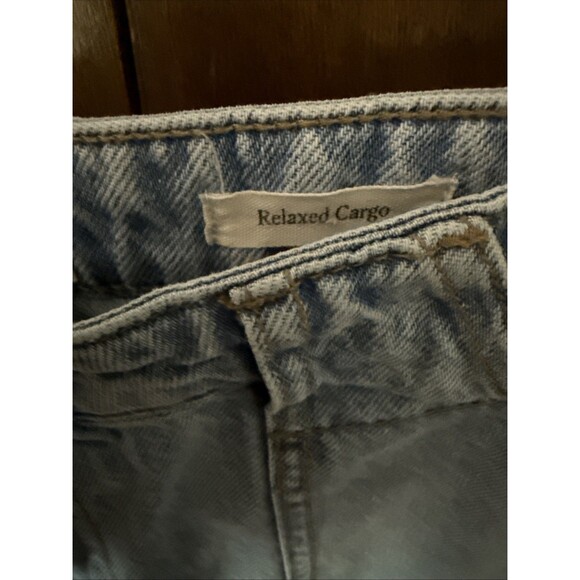 Cotton On Womens High Rise Cargo Wide Leg Jeans Hippie Festival Boho Utility 32 - Picture 4 of 6